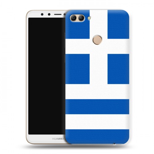 Дизайнерский пластиковый чехол для Huawei Y9 (2018) Флаг Греции