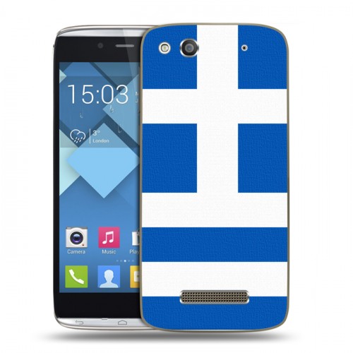 Дизайнерский пластиковый чехол для Alcatel One Touch Idol Alpha Флаг Греции