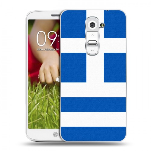 Дизайнерский пластиковый чехол для LG Optimus G2 mini Флаг Греции
