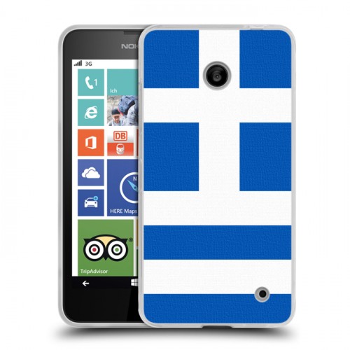 Дизайнерский пластиковый чехол для Nokia Lumia 630/635 Флаг Греции
