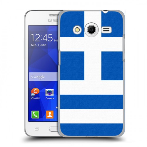 Дизайнерский пластиковый чехол для Samsung Galaxy Core 2 Флаг Греции