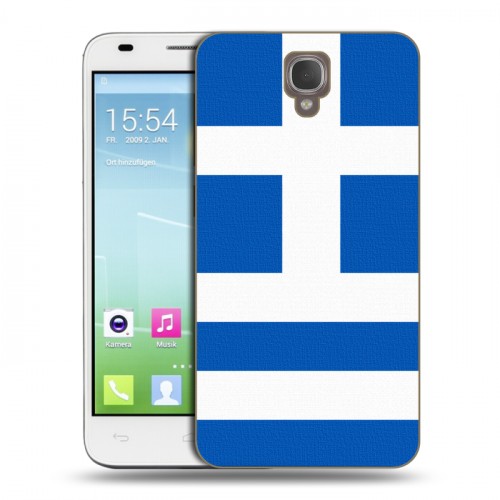 Дизайнерский пластиковый чехол для Alcatel One Touch Idol 2 S Флаг Греции
