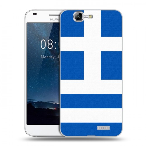 Дизайнерский пластиковый чехол для Huawei Ascend G7 Флаг Греции
