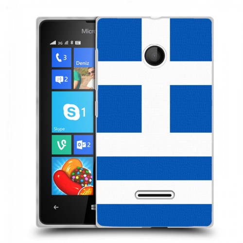 Дизайнерский пластиковый чехол для Microsoft Lumia 435 Флаг Греции