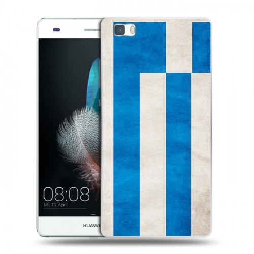 Дизайнерский пластиковый чехол для Huawei P8 Lite Флаг Греции