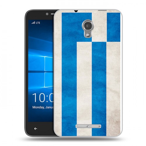 Дизайнерский пластиковый чехол для Alcatel OneTouch Pixi First Флаг Греции