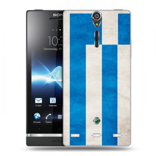 Дизайнерский пластиковый чехол для Sony Xperia S Флаг Греции