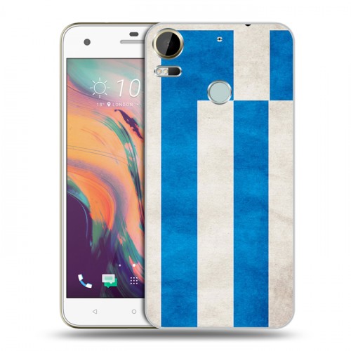 Дизайнерский пластиковый чехол для HTC Desire 10 Pro Флаг Греции