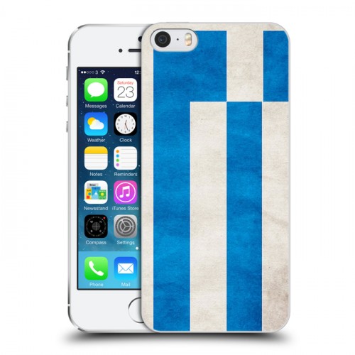 Дизайнерский пластиковый чехол для Iphone 5s Флаг Греции