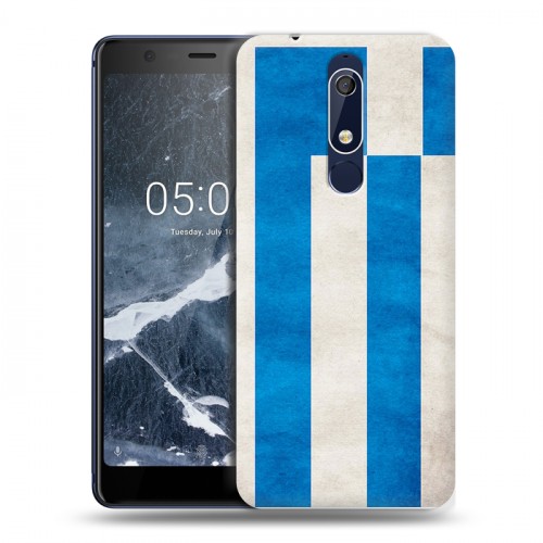 Дизайнерский пластиковый чехол для Nokia 5.1 Флаг Греции