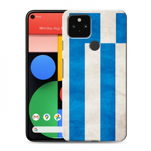 Дизайнерский пластиковый чехол для Google Pixel 5 Флаг Греции