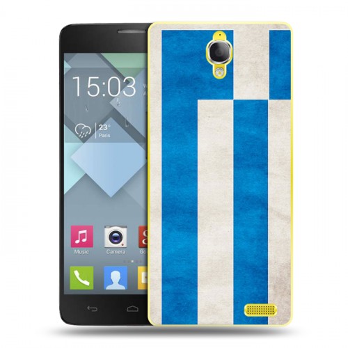 Дизайнерский пластиковый чехол для Alcatel One Touch Idol X Флаг Греции