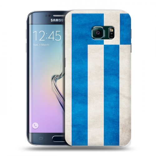Дизайнерский пластиковый чехол для Samsung Galaxy S6 Edge Флаг Греции