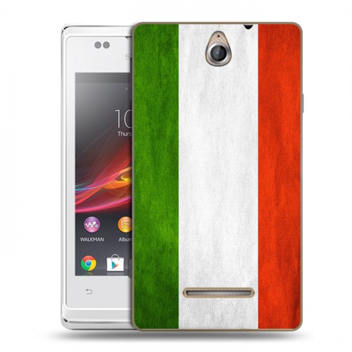 Дизайнерский пластиковый чехол для Sony Xperia E Флаг Италии