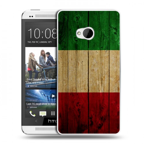 Дизайнерский пластиковый чехол для HTC One (M7) Dual SIM Флаг Италии