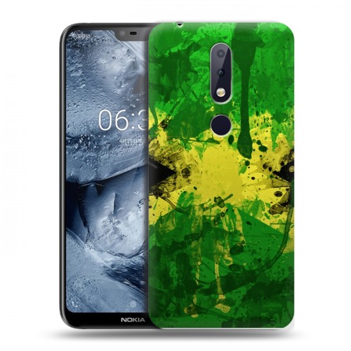 Дизайнерский пластиковый чехол для Nokia 6.1 Plus Флаг Ямайки