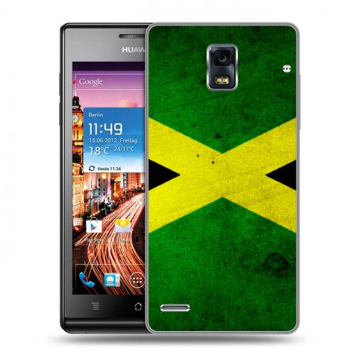 Дизайнерский пластиковый чехол для Huawei Ascend P1 Флаг Ямайки