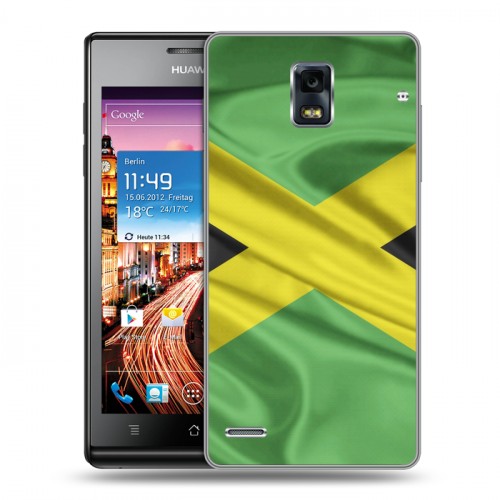 Дизайнерский пластиковый чехол для Huawei Ascend P1 Флаг Ямайки