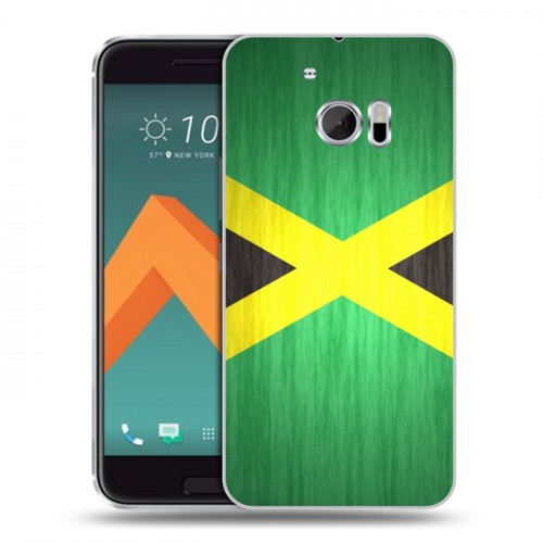 Дизайнерский пластиковый чехол для HTC 10 Флаг Ямайки