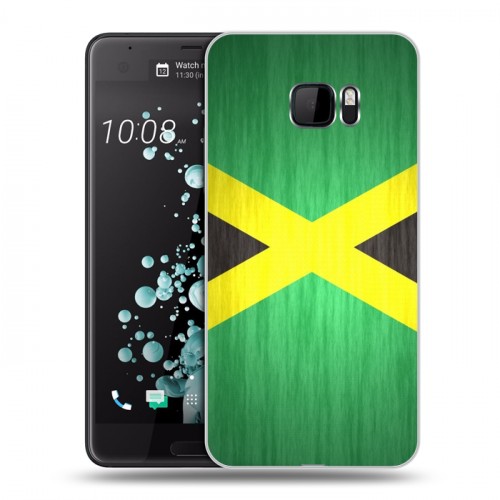 Дизайнерский пластиковый чехол для HTC U Ultra Флаг Ямайки