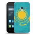 Дизайнерский пластиковый чехол для Alcatel One Touch Pixi 3 (4.0) Флаг Казахстана