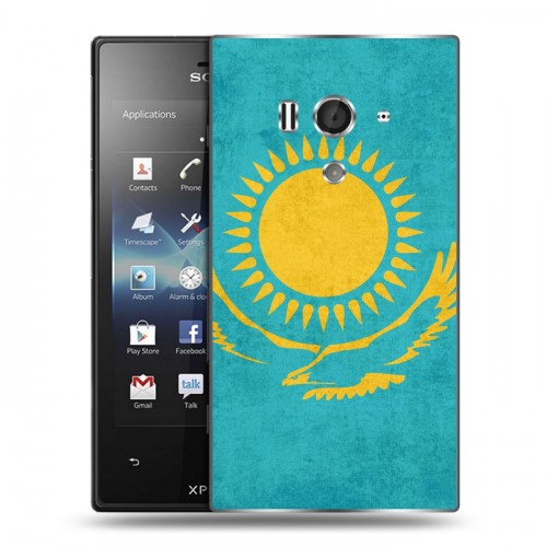 Дизайнерский пластиковый чехол для Sony Xperia acro S Флаг Казахстана