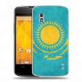 Дизайнерский пластиковый чехол для LG Google Nexus 4 Флаг Казахстана