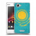 Дизайнерский пластиковый чехол для Sony Xperia L Флаг Казахстана