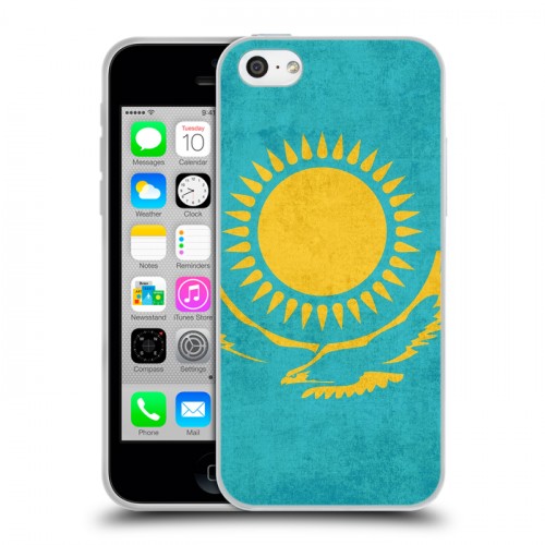 Дизайнерский пластиковый чехол для Iphone 5c Флаг Казахстана