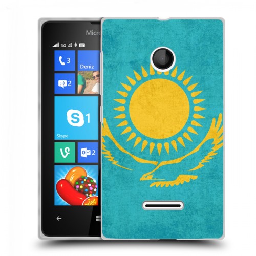 Дизайнерский пластиковый чехол для Microsoft Lumia 435 Флаг Казахстана