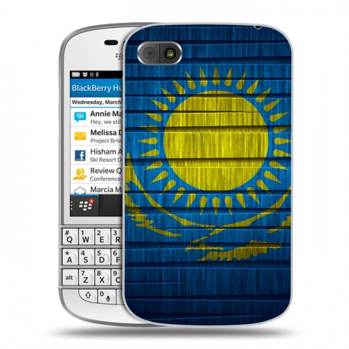 Дизайнерский пластиковый чехол для BlackBerry Q10 Флаг Казахстана