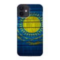Дизайнерский силиконовый с усиленными углами чехол для Iphone 12 Mini Флаг Казахстана
