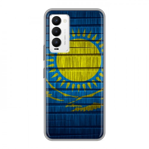 Дизайнерский силиконовый с усиленными углами чехол для Tecno Camon 18 Флаг Казахстана