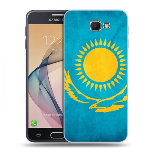 Дизайнерский пластиковый чехол для Samsung Galaxy J5 Prime Флаг Казахстана