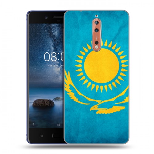 Дизайнерский пластиковый чехол для Nokia 8 Флаг Казахстана