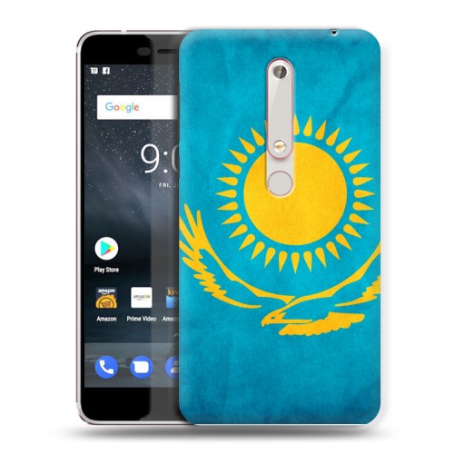 Дизайнерский пластиковый чехол для Nokia 6 (2018) Флаг Казахстана