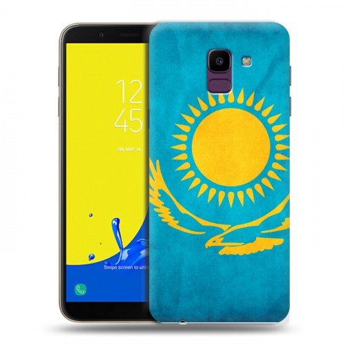 Дизайнерский пластиковый чехол для Samsung Galaxy J6 Флаг Казахстана