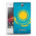 Дизайнерский пластиковый чехол для Sony Xperia E Флаг Казахстана