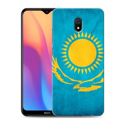 Дизайнерский силиконовый с усиленными углами чехол для Xiaomi RedMi 8A Флаг Казахстана