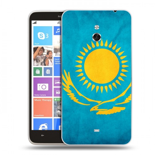 Дизайнерский пластиковый чехол для Nokia Lumia 1320 Флаг Казахстана