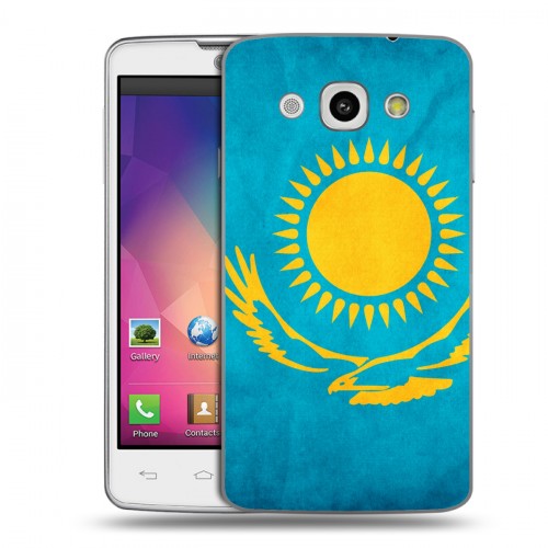 Дизайнерский пластиковый чехол для LG L60 Флаг Казахстана