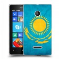 Дизайнерский пластиковый чехол для Microsoft Lumia 435 Флаг Казахстана