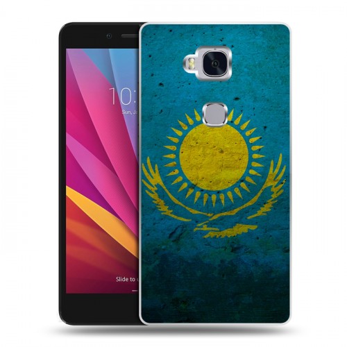 Дизайнерский силиконовый чехол для Huawei Honor 5X Флаг Казахстана