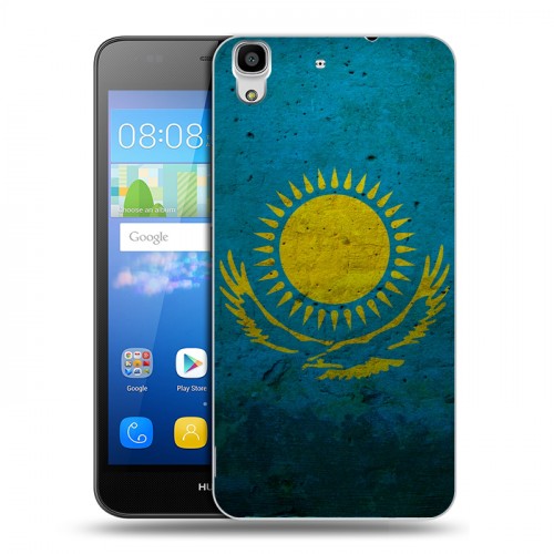 Дизайнерский пластиковый чехол для Huawei Y6 Флаг Казахстана