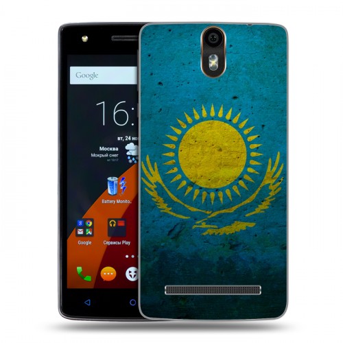 Дизайнерский силиконовый чехол для Wileyfox Storm Флаг Казахстана