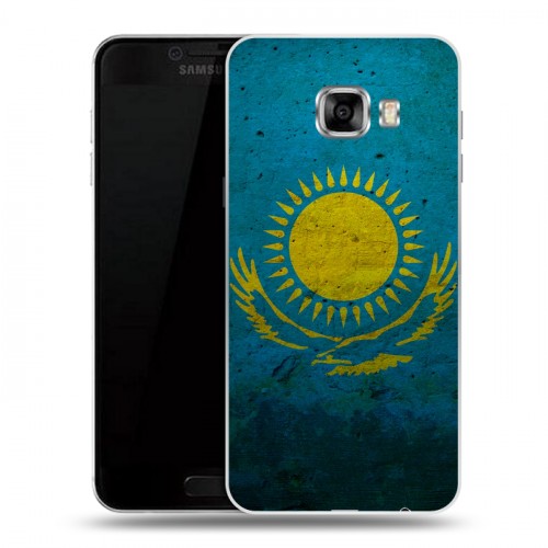 Дизайнерский пластиковый чехол для Samsung Galaxy C5 Флаг Казахстана