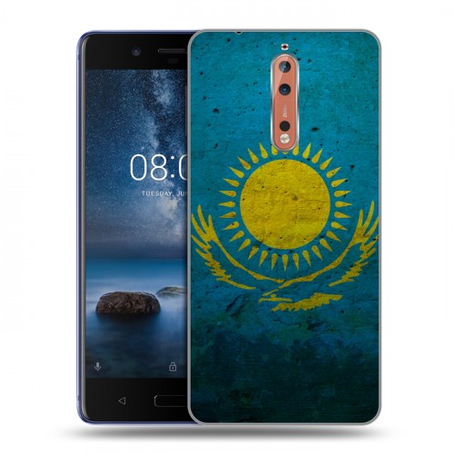 Дизайнерский пластиковый чехол для Nokia 8 Флаг Казахстана