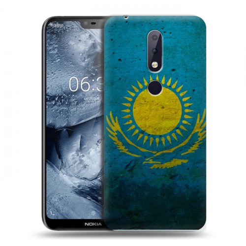 Дизайнерский силиконовый чехол для Nokia 6.1 Plus Флаг Казахстана