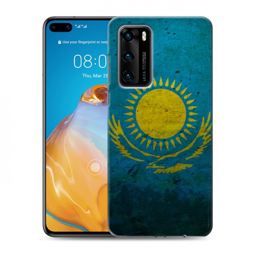 Дизайнерский пластиковый чехол для Huawei P40 Флаг Казахстана