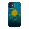 Дизайнерский силиконовый с усиленными углами чехол для Iphone 12 Mini Флаг Казахстана